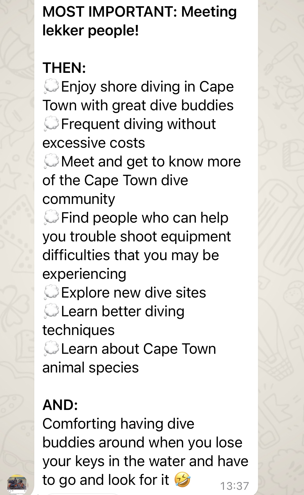 why join a dive club